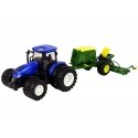 Lean Cars Blue tractor with baler