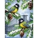 Beldizart Blue birds in winter 30*40 cm AM1892 Beldizart Blue birds in winter 30*40 cm AM1892