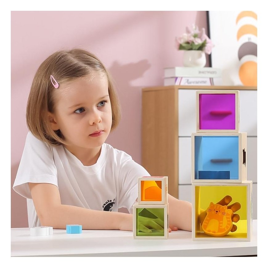 Viga Toys VIGA wooden pyramid puzzle block sorter – 4