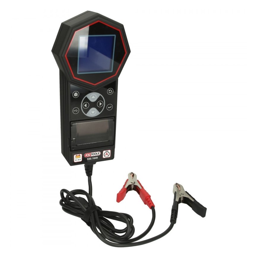 KS Tools 12V / 24V Battery Charge & Start Analyzer w. print – 2