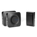 Orno Bell Bellaidis ONDO 2 AC Mains With 2 Receivers 1 Button Battery Free Learning System 36 Sounds 200m Black