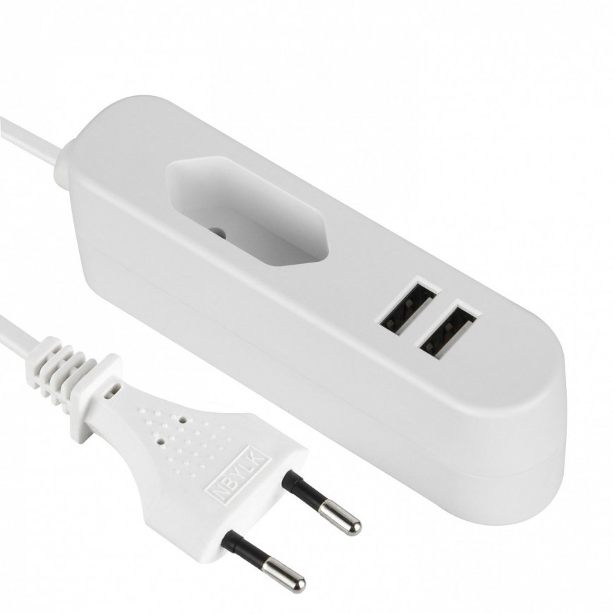 Electraline 70047 Universālais Adapteris 1p 2xUSB / 2.4A / 1.5m