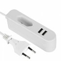Electraline 70047 Travel adapter 1p 2xUSB / 2.4A / 1.5m
