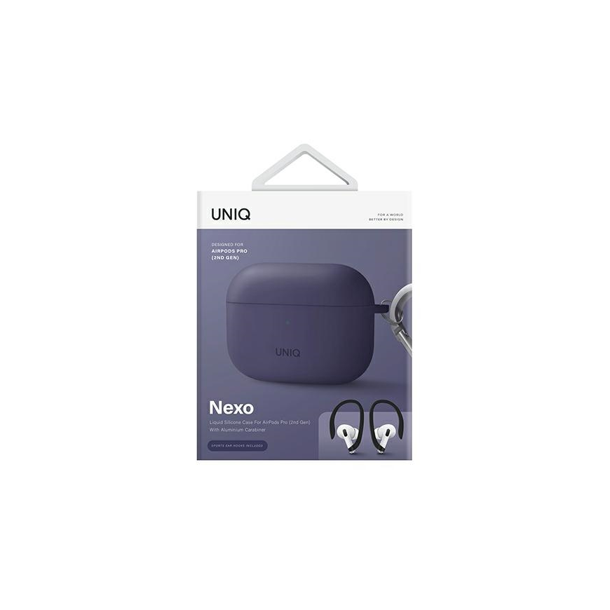 Uniq UNIQ etui Nexo AirPods Pro 2 gen + Ear Hooks silicone purpurowy/fig purple – 3