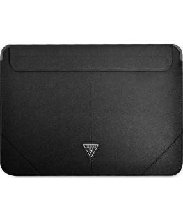 Dėklas Guess Sleeve GUCS14PSATLK 13/14" juoda /juodas Saffiano Triangle Logo