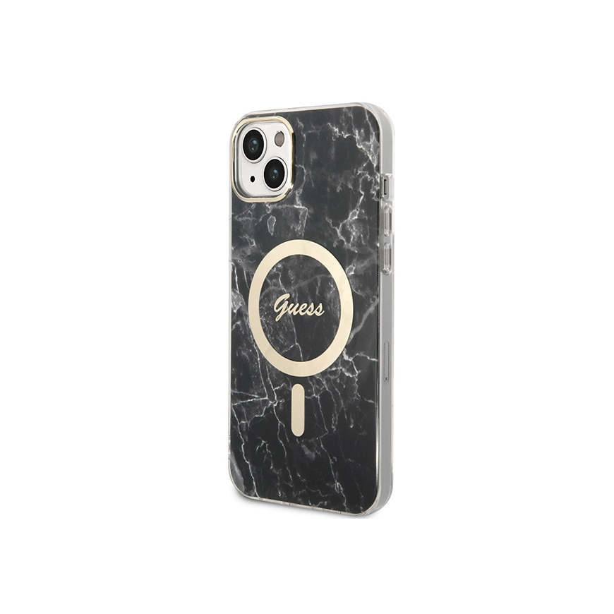 Guess set case + charger for iPhone 14 Plus 6,7" GUBPP14MHMEACSK black hard case Marble MagSafe – 2