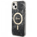 Guess set case + charger for iPhone 14 Plus 6,7" GUBPP14MHMEACSK black hard case Marble MagSafe Guess set case + charger for iPhone 14 Plus 6,7" GUBPP14MHMEACSK black hard case Marble MagSafe