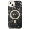 Guess set case + charger for iPhone 14 Plus 6,7" GUBPP14MHMEACSK black hard case Marble MagSafe Guess set case + charger for iPhone 14 Plus 6,7" GUBPP14MHMEACSK black hard case Marble MagSafe