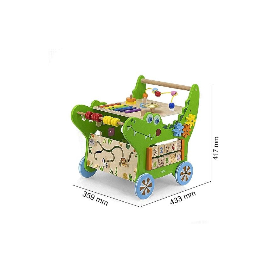 Vigan Viga Toys VIGA Drewniany Pchacz Edukacyjny Krokodylek 12w1 – 3