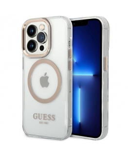 Guess GUHMP14XHTRMD iPhone 14 Pro Max 6.7 "gold / gold hard case Metal Outline Magsafe