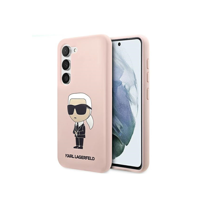 Karl Lagerfeld dėklas, skirtas Samsung Galaxy S23 Plus KLHCS23MSNIKBCP rožinis kietas dėklas Silicone Ikonik – 2