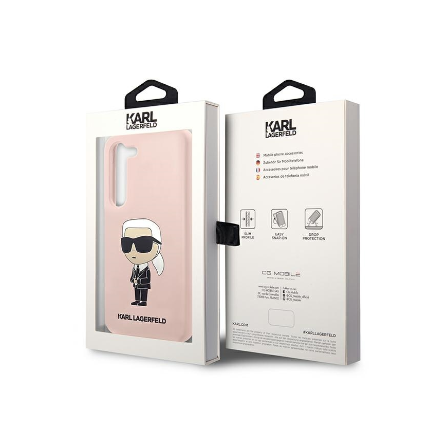 Karl Lagerfeld dėklas, skirtas Samsung Galaxy S23 Plus KLHCS23MSNIKBCP rožinis kietas dėklas Silicone Ikonik – 3