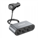 Dudao Car Charger 2x USB / 3x Cigarette Lighter Splitter Black (R1Pro Black) Dudao Car Charger 2x USB / 3x Cigarette Lighter Splitter Black (R1Pro Black)