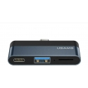 USAMS Adapter HUB USB 3.0|USB-C|Micro SD gray|grey SJ491HUB01 (US-SJ491)