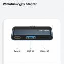 USAMS Adapter HUB USB 3.0|USB-C|Micro SD gray|grey SJ491HUB01 (US-SJ491)