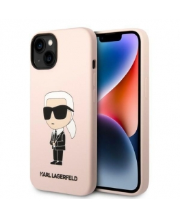 Karl Lagerfeld Case for iPhone 14 Plus 6.7" KLHCP14MSNIKBCP Pink Hard Case Silicone Ikonik