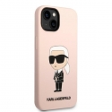 Karl Lagerfeld Case for iPhone 14 Plus 6.7" KLHCP14MSNIKBCP Pink Hard Case Silicone Ikonik