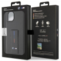 BMW case for iPhone 14 Plus 6.7" BMHCP14M22GSLK black hardcaseGrip Stand Hot Stamp PU