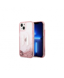 Case Karl Lagerfeld case for iPhone 14 Pro 6,1" KLHCP14LLBKLCP pink HC Liquid Glitter Big KL