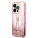 Dėklas Karl Lagerfeld case for iPhone 14 Pro 6,1" KLHCP14LLBKLCP pink HC Liquid Glitter Big KL