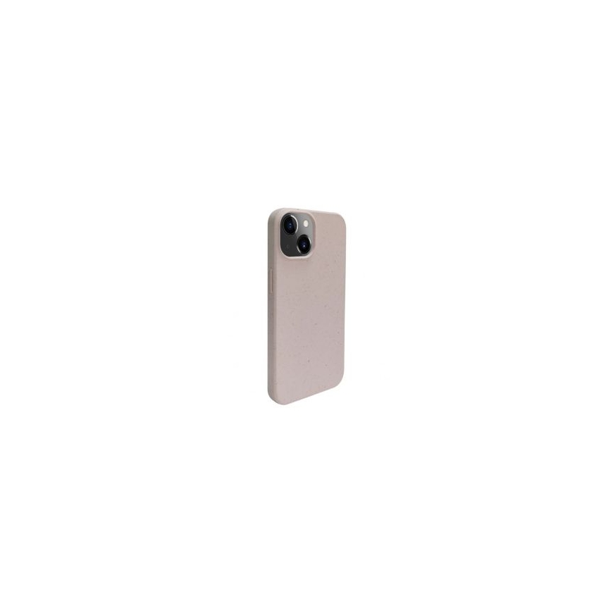 iLike Apple iPhone 14 Silicone plastic case Eco Print Design Beige
