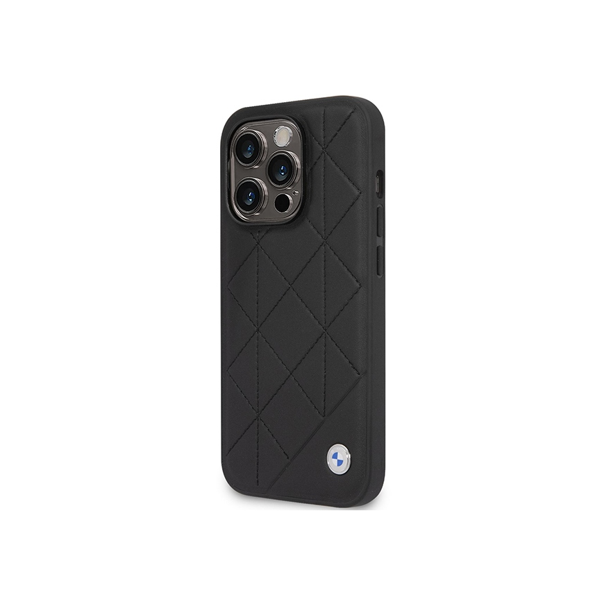 Case BMW BMHCP14L22RQDK iPhone 14 Pro 6.1" black/black Leather Quilted – 2