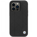 Dėklas BMW BMHCP14L22RQDK iPhone 14 Pro 6,1" juoda/juodas Leather Quilted Dėklas BMW BMHCP14L22RQDK iPhone 14 Pro 6,1" juoda/juodas Leather Quilted