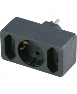 REV transition plug 2-fold + 1 Safety contact black