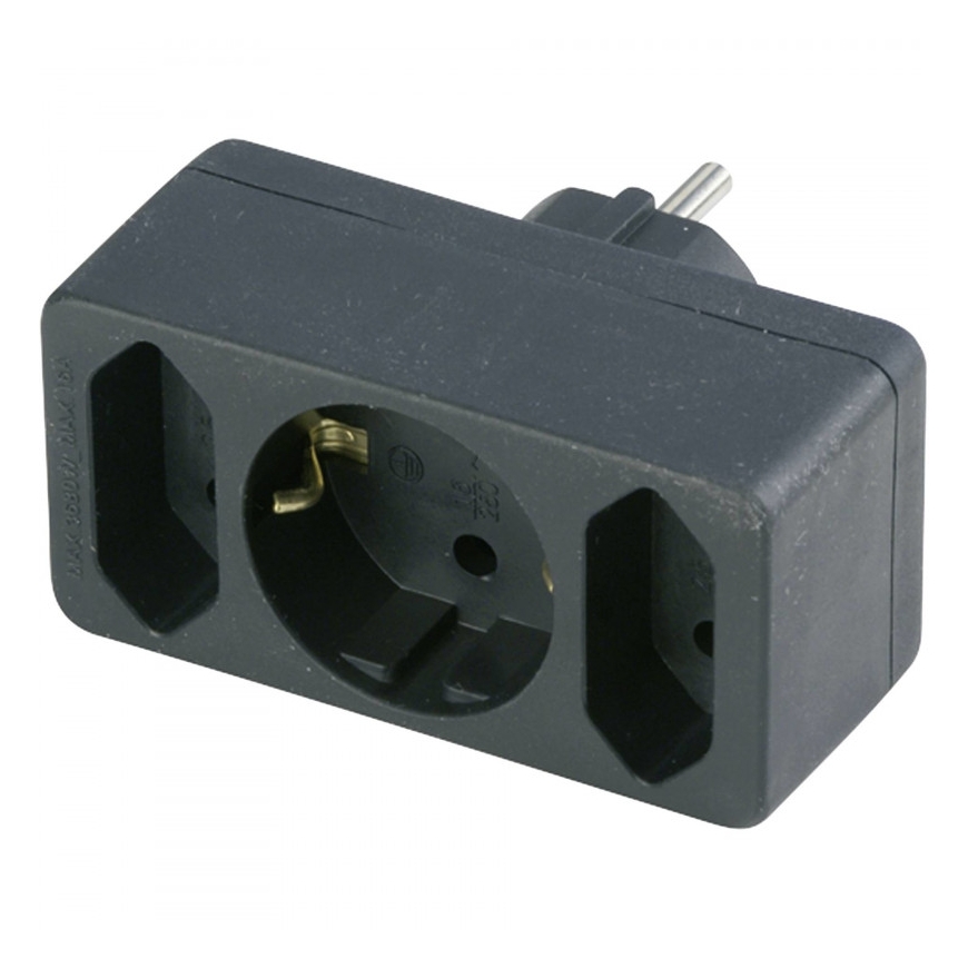 REV transition plug 2-fold + 1 Safety contact black – 2