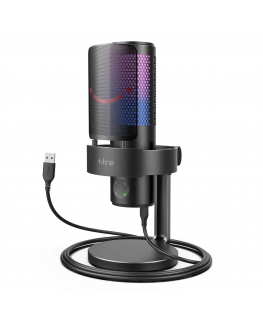 Fifine A9 RGB Gaming Microphone | podcasts | streams | tripod | black