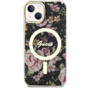 Guess dėklas, skirtas iPhone 14 6,1" GUHMP14SHCFWSK juodas kietas dėklas Magsafe IML Flower Guess dėklas, skirtas iPhone 14 6,1" GUHMP14SHCFWSK juodas kietas dėklas Magsafe IML Flower