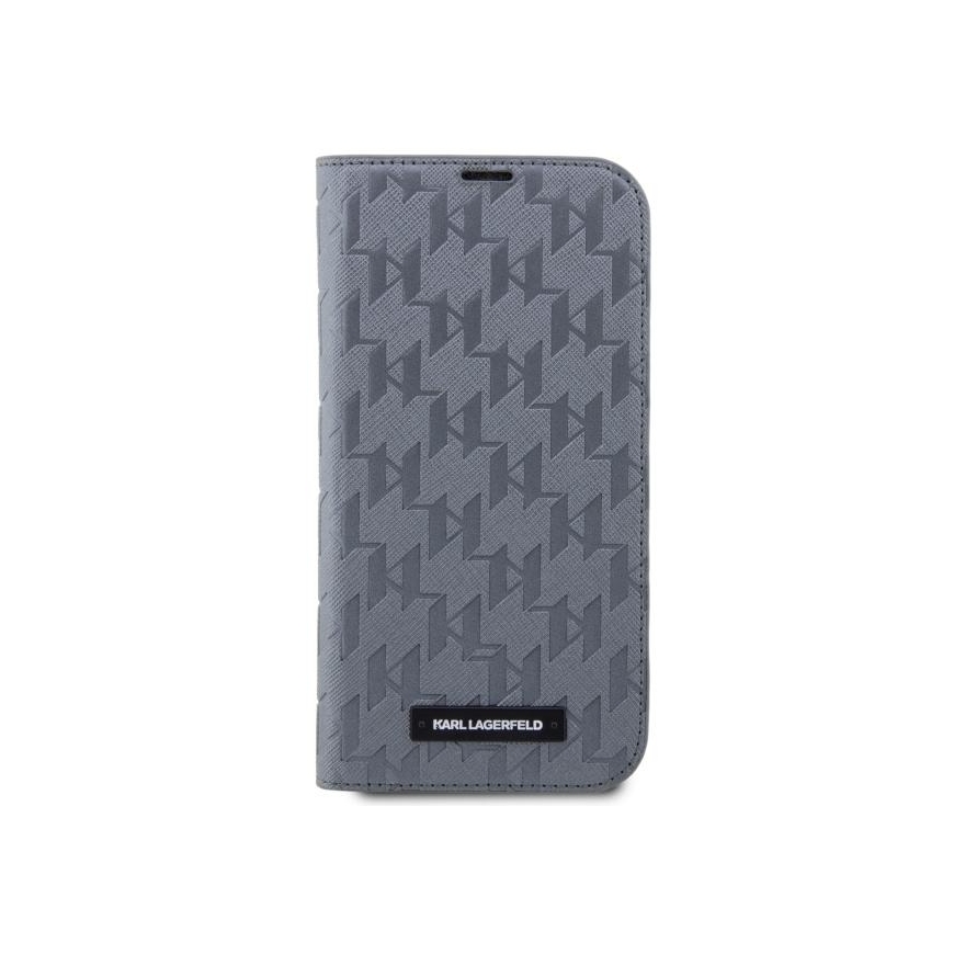 Karl Lagerfeld Case for iPhone 14 Pro 6.1" KLBKP14LSAKLHPG Silver BT Saffiano Mono – 3
