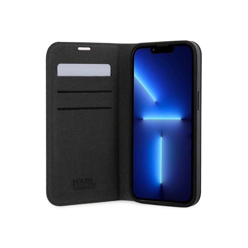 Karl Lagerfeld dėklas, skirtas iPhone 14 Pro 6.1" KLBKP14LSAKLHPG Sidabrinis BT Saffiano Mono – 4