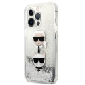 Karl Lagerfeld KLHCP13XKICGLS iPhone 13 Pro Max 6.7 inch Silver/Silver Hard Case Liquid Glitter Karl&Choupette Head Karl Lagerfeld KLHCP13XKICGLS iPhone 13 Pro Max 6.7 inch Silver/Silver Hard Case Liquid Glitter Karl&Choupette Head