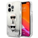 Karl Lagerfeld KLHCP13XKICGLS iPhone 13 Pro Max 6.7 inch Silver/Silver Hard Case Liquid Glitter Karl&Choupette Head Karl Lagerfeld KLHCP13XKICGLS iPhone 13 Pro Max 6.7 inch Silver/Silver Hard Case Liquid Glitter Karl&Choupette Head