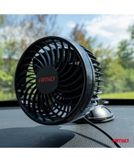 Wiatrak automobilinis wentylator su przyssawką 12v amio-03003