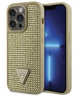 Guess Apple iPhone 14 Pro 6.1 hardcase Rhinestone Triangle Gold