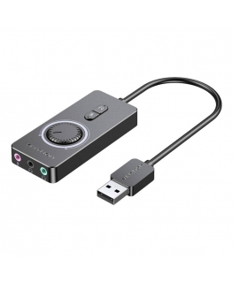 External USB 2.0 audio card Vention CDRBF 1m (black)