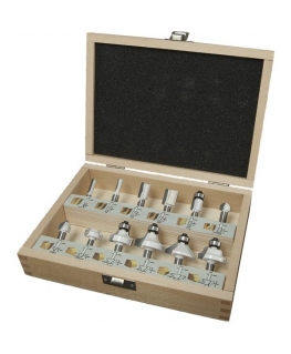 Cutter set Makita (6mm shank) 12 pcs. (in wooden box) RT0700, DRT50