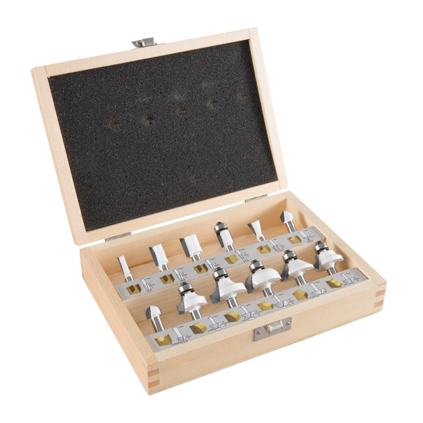 Cutter set Makita (6mm shank) 12 pcs. (in wooden box) RT0700, DRT50 – 3