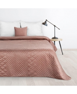 Eurofirany DESIGN 91 LUIZ / 3 Aksominė lovatiesė, dygsniuota karšto spaudimo būdu su geometriniu raštu, 170X210 cm, spalva: roži