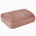 Eurofirany DESIGN 91 LUIZ / 3 Velvet bedspread, quilted by hot pressing with a geometric pattern, 170X210 cm, color: pink Bedspr Eurofirany DESIGN 91 LUIZ / 3 Velvet bedspread, quilted by hot pressing with a geometric pattern, 170X210 cm, color: pink Bedspr