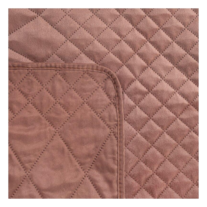 Eurofirany DESIGN 91 LUIZ / 3 Velvet bedspread, quilted by hot pressing with a geometric pattern, 170X210 cm, color: pink Bedspr – 4