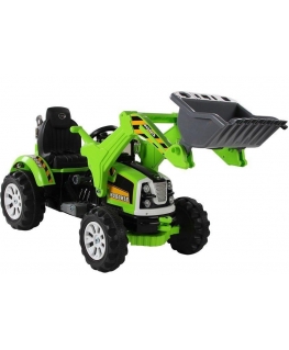 Lean Cars Electric children's tractor with loader Green