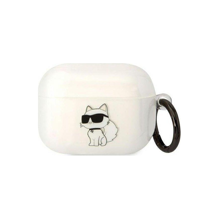 Ausinės Karl Lagerfeld etui skirta Airpods Pro KLAPHNCHTCT baltas Ikonik Choupette – 4