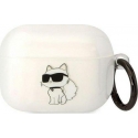 Ausinės Karl Lagerfeld etui skirta Airpods Pro KLAPHNCHTCT baltas Ikonik Choupette