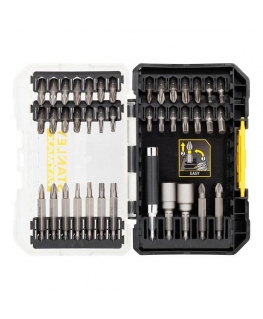 1/4" antgalių ir lizdų rinkinys su 2 magnetiniais laikikliais, 40 vnt. FATMAX Stanley [STA88560-XJ]