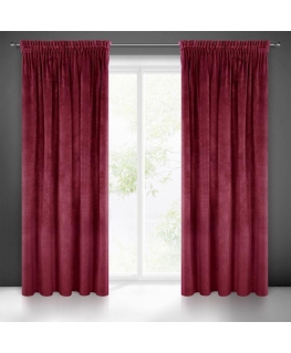 Night curtain made of soft velvet Eurofirany DIVA LINE RIA 140X270 cm, tape/tunnel/hooks, 300 g/m2, color: burgundy
