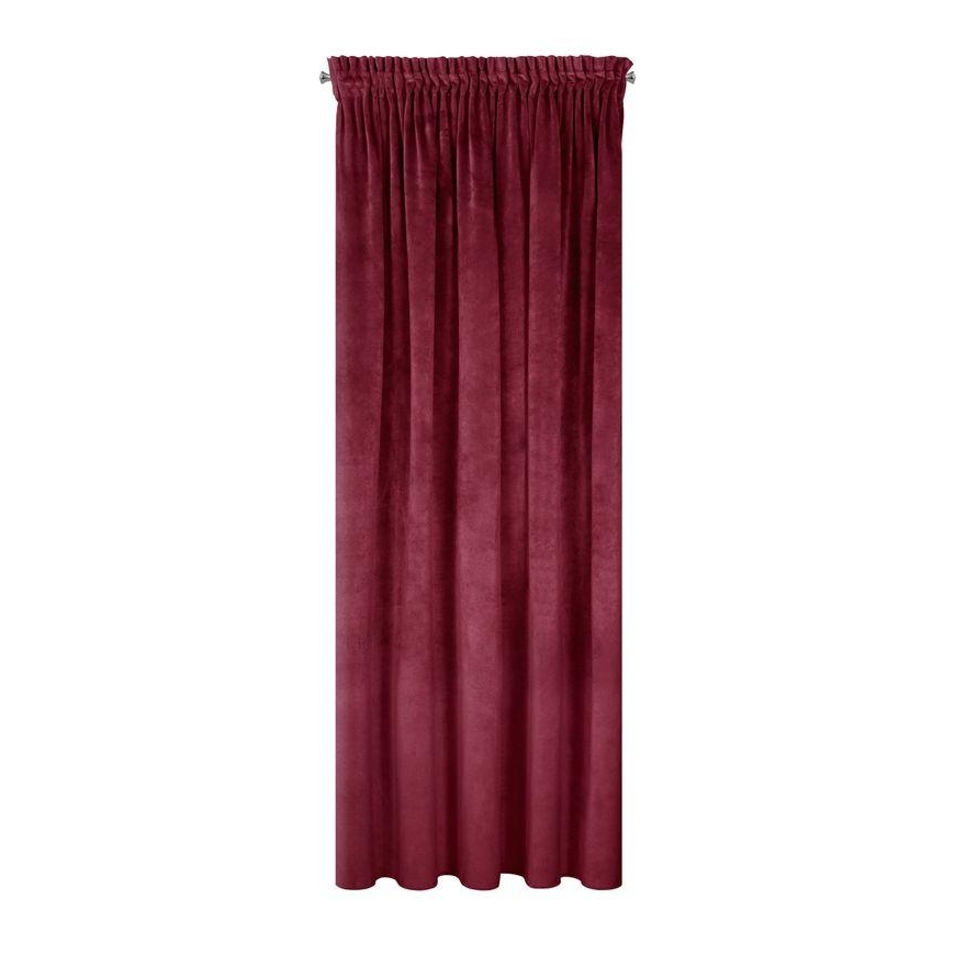 Naktinė užuolaida iš minkšto aksomo Eurofirany DIVA LINE RIA 140X270 cm, juosta/ tunelis/ kabliukai, 300 g/m2, spalva: bordo – 3
