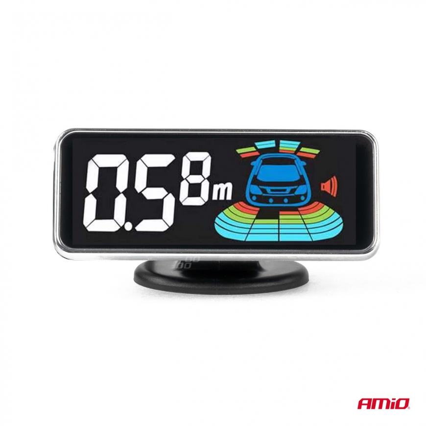Atbulinės eigos parkavimo jutikliai balti LED 3d amio-03188 – 2